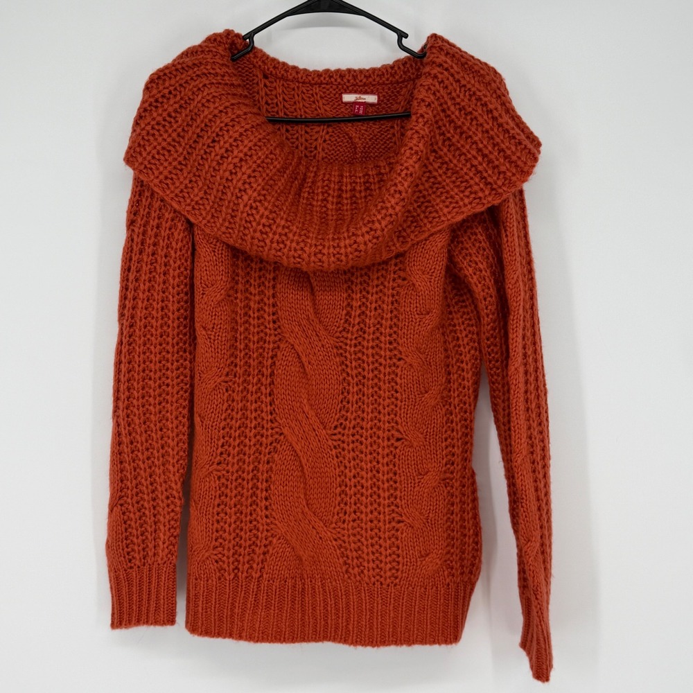 Joe Browns Orange Cable Knit Cowl Neck Long Sleeve Sweater‎ Women's Size US 8